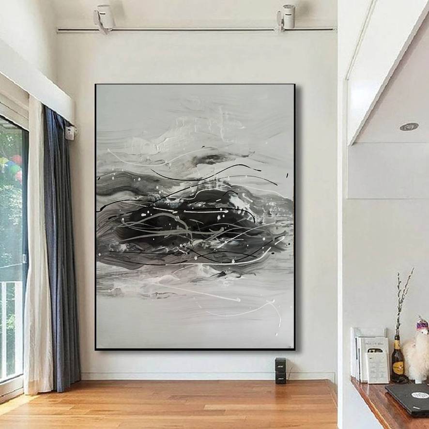 Black Landscape Minimalist Abstract Canvas Wall Art 6G7GD wall art